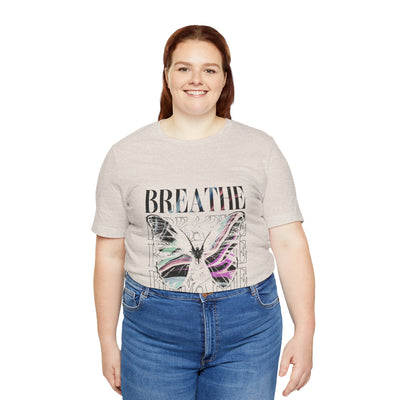Breathe Butterfly Unisex Tee - Inspiring Graphic T-Shirt for Mindfulness